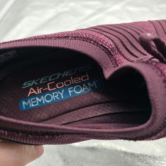 Skechers Flex City Pro Slip On Memory Foam Air Cooled Sneakers Burgundy Size 9 - Picture 9 of 9